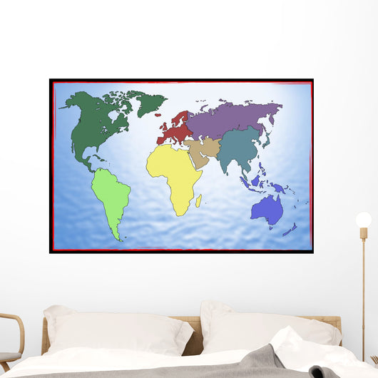 World and Continents Wall Decal