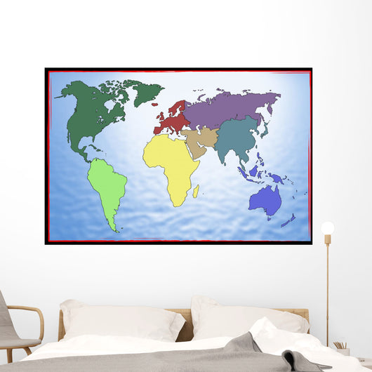 World and Continents Wall Decal