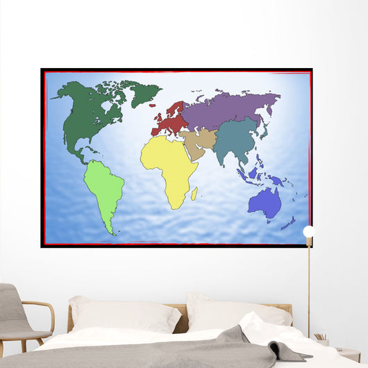 World and Continents Wall Decal