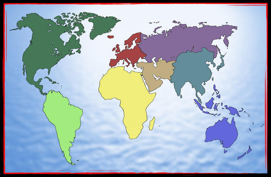 World and Continents Wall Decal