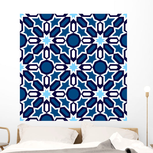 Blue Islamic Ornaments Wall Decal