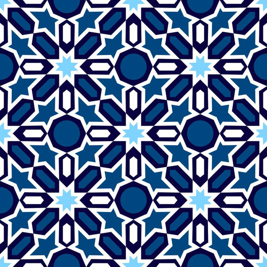 Blue Islamic Ornaments Wall Decal