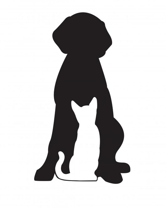 Dog and Cat Silhouettes (Front) Wall Decal