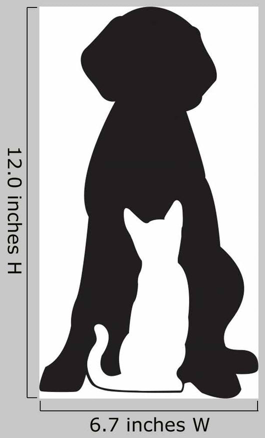 Dog and Cat Silhouettes (Front) Wall Decal