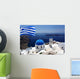 Santorini Island with Flag Wall Decal