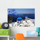 Santorini Island with Flag Wall Decal