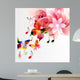 Abstract Music, Flowers, and Butterflies Vector Wall Decal