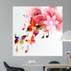 Abstract Music, Flowers, and Butterflies Vector Wall Decal
