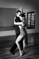Two Ballroom Dancers Practicing Wall Decal