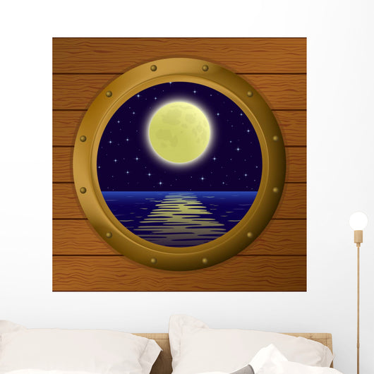 Window with Moon Wall Decal