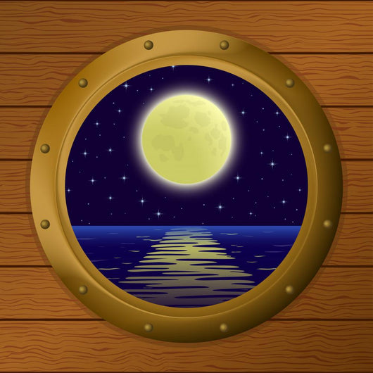 Window with Moon Wall Decal