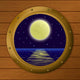 Window with Moon Wall Decal