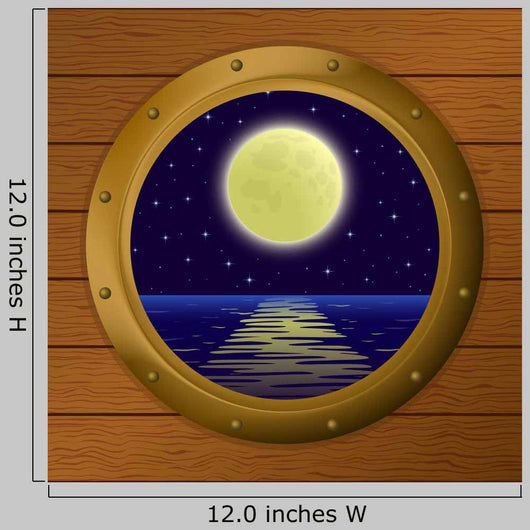 Window with Moon Wall Decal