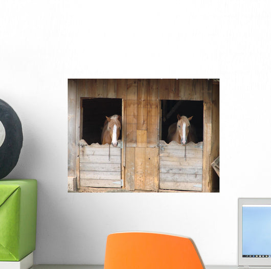 Horses in Barn Wall Decal