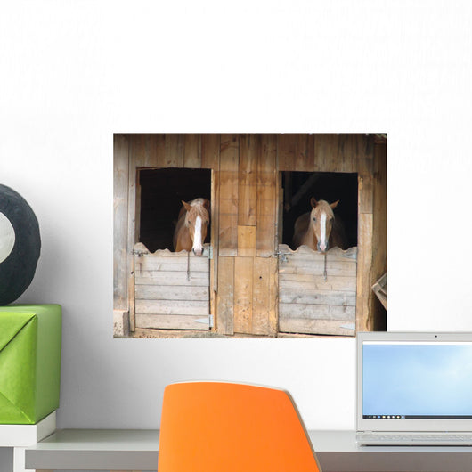 Horses in Barn Wall Decal