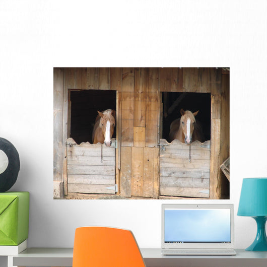 Horses in Barn Wall Decal
