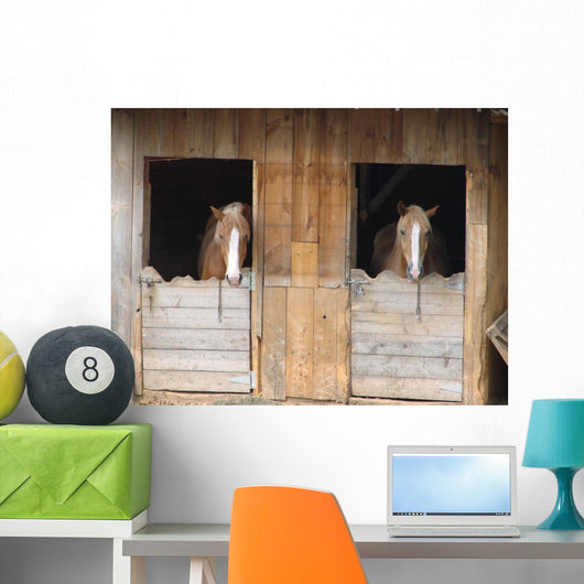 Horses in Barn Wall Decal