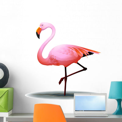 Flamingo Wall Decal shown on a wall