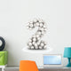 Number 2 Baseball Balls Wall Decal