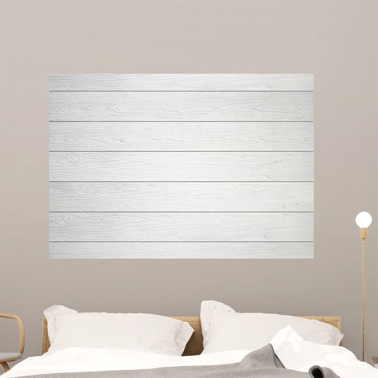 White Wooden Wall Texture Wall Decal