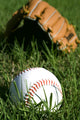 Baseball and Glove Grass Wall Decal