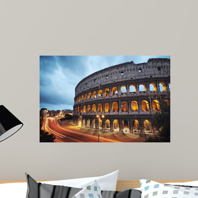Coliseum Night Rome Italy Wall Decal shown on a wall