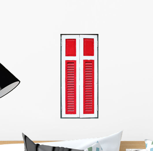Wooden Window White Wall Decal