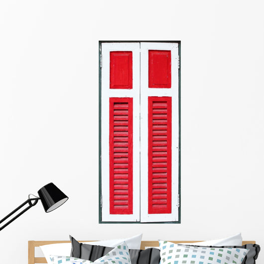 Wooden Window White Wall Decal