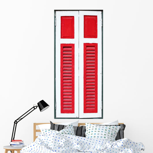 Wooden Window White Wall Decal