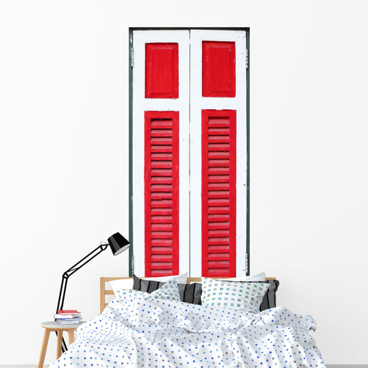Wooden Window White Wall Decal