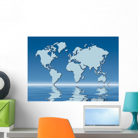 World Map Flood Wall Decal