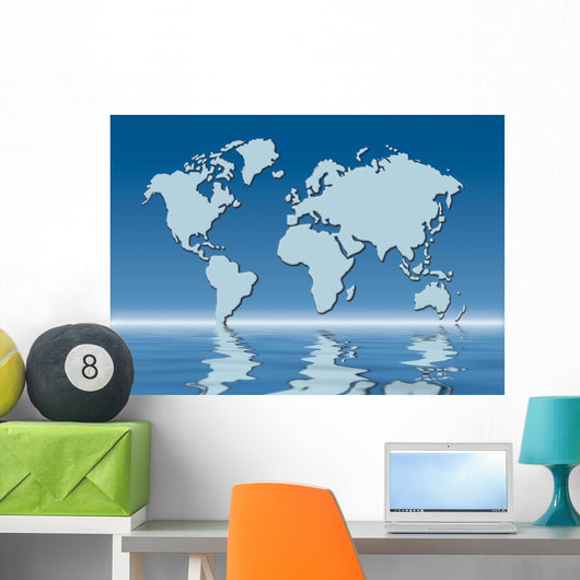 World Map Flood Wall Decal
