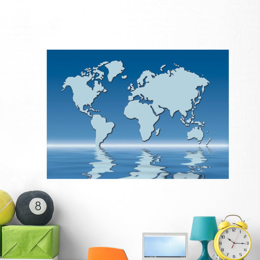 World Map Flood Wall Decal