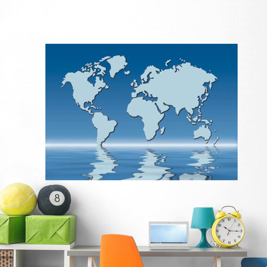 World Map Flood Wall Decal