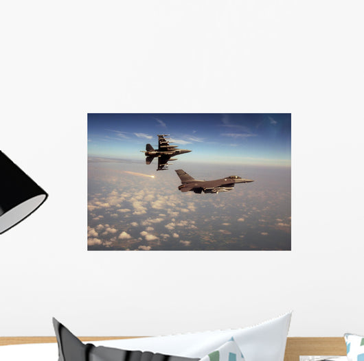 Fighter Breaks with Flares Wall Decal