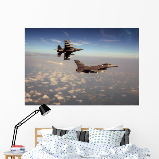 Fighter Breaks with Flares Wall Decal