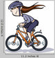 Cartoon Girl Bike Wall Decal
