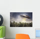 Ufo Hovering over Crop Wall Decal