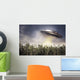 Ufo Hovering over Crop Wall Decal