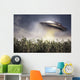 Ufo Hovering over Crop Wall Decal