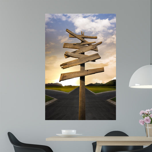 Crossroads with Confusing Directional Wall Decal