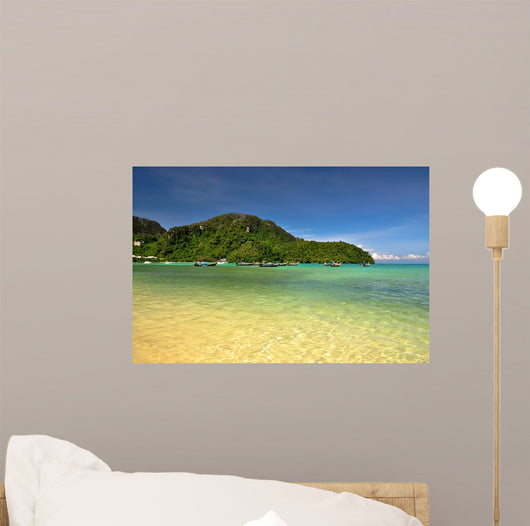 Beach and Mountain Landscape Wall Decal