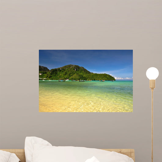 Beach and Mountain Landscape Wall Decal