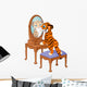 Tiger Cub Looking Mirror Wall Decal