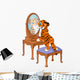 Tiger Cub Looking Mirror Wall Decal