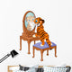 Tiger Cub Looking Mirror Wall Decal
