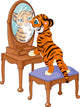 Tiger Cub Looking Mirror Wall Decal