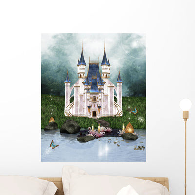 Enchanted Castle Wall Decal shown on a wall