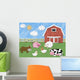 Farm Animals and Barn Cut-Out Illustration - Horizontal Wall Decal