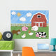 Farm Animals and Barn Cut-Out Illustration - Horizontal Wall Decal